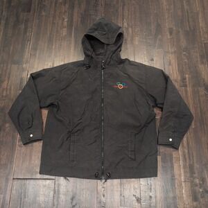 Walt Disney World Black‎ Full Zip Hooded Windbreaker Jacket Men's Large Lined